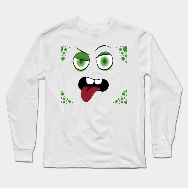 Big Eyes Cartoon Face Long Sleeve T-Shirt by Hispaniola-Fineart